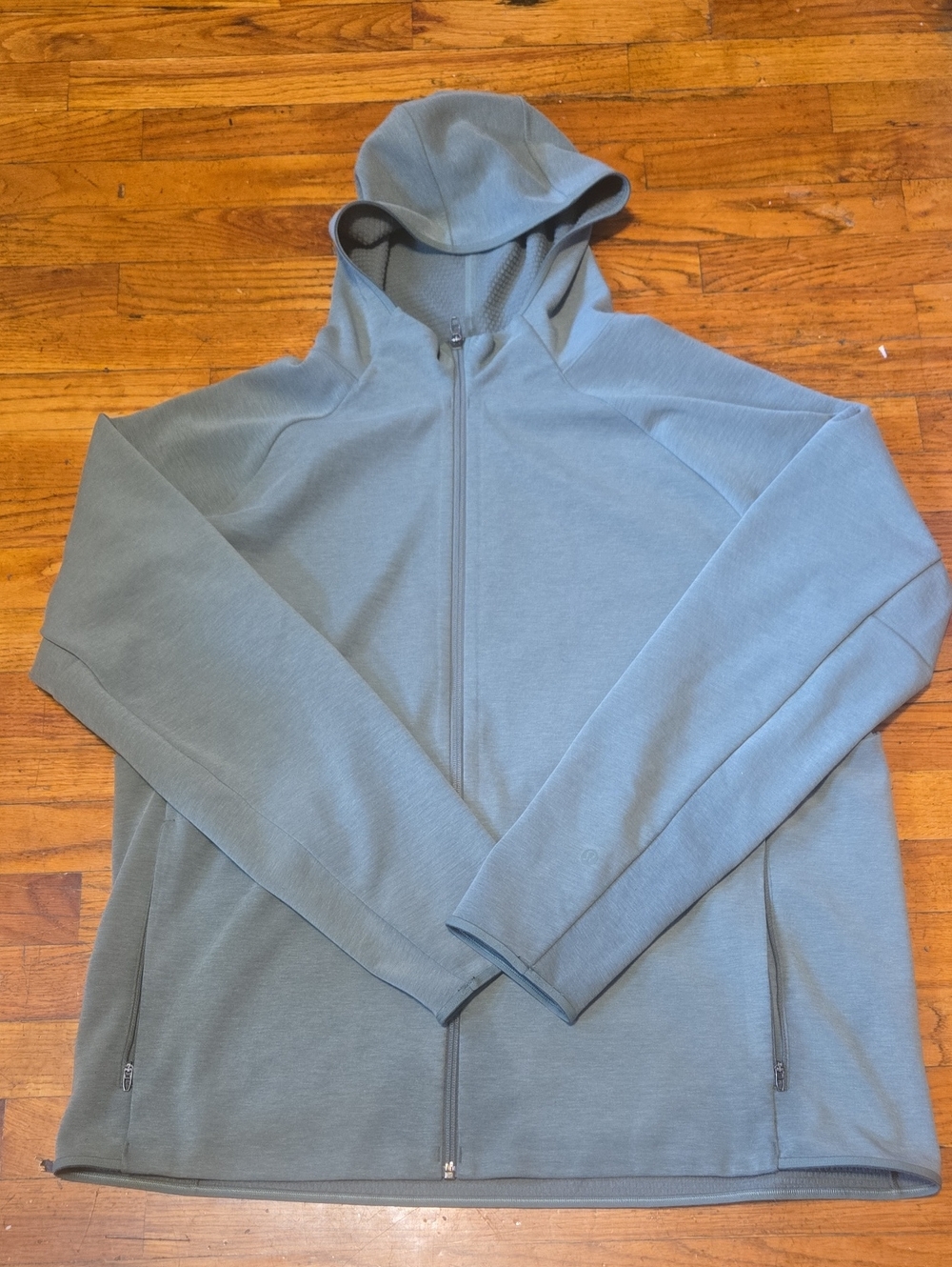 Lululemon Men's XXL Green Gridliner Fleece Full Zip Hoodie Athleisure Gym